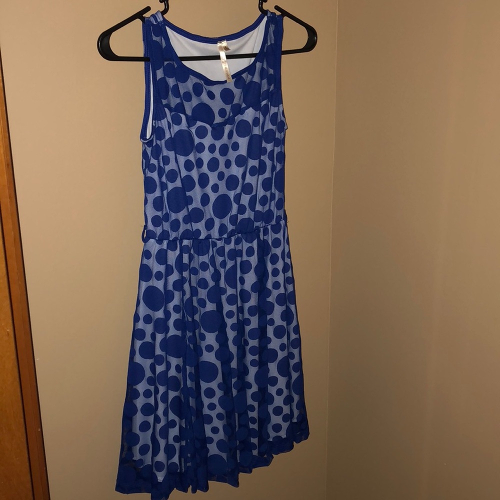 Navy polka dot dress